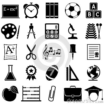 School and Education Icons Vector Illustration