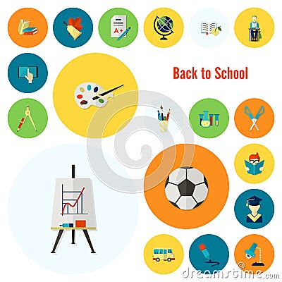 School and Education Icons Vector Illustration