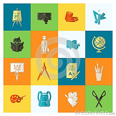 School and Education Icons Vector Illustration