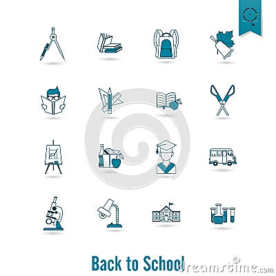 School and Education Icons Vector Illustration