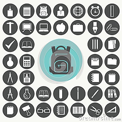 School and education icons set. Stock Photo