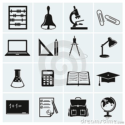 School and education icons. Vector Illustration