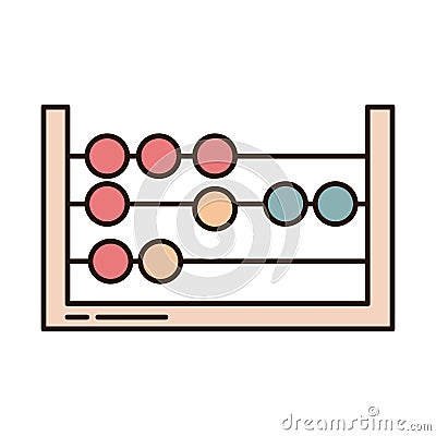 School education math abacus arithmetic supply line and fill style icon Vector Illustration