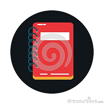 School education supply notebook learn block and flat style icon Vector Illustration