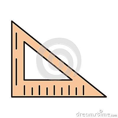 School education triangle ruler angle supply line and fill style icon Vector Illustration