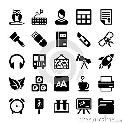 School and Education Vector Icons 7 Stock Photo