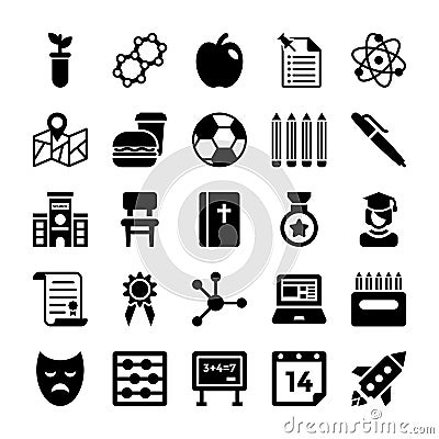 School and Education Vector Icons 5 Stock Photo