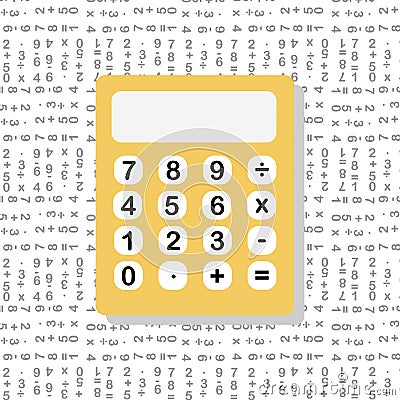 School and education workplace item. Vector flat illustration of school supplie. Electronic calculator in flat style. Infographic Cartoon Illustration