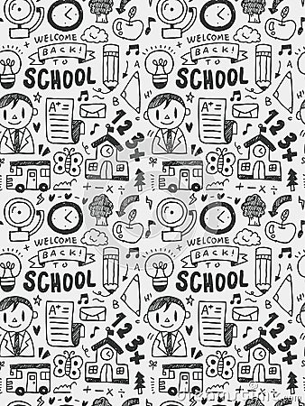 School elements doodles hand drawn line icon, eps10 Vector Illustration