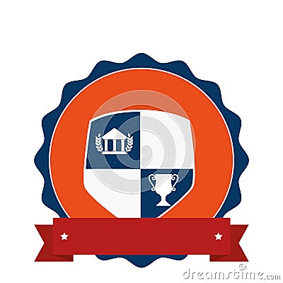 School emblem frame icon Vector Illustration