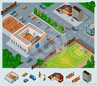 School environment Vector Illustration