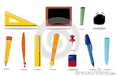 School Equipment Vector Illustration