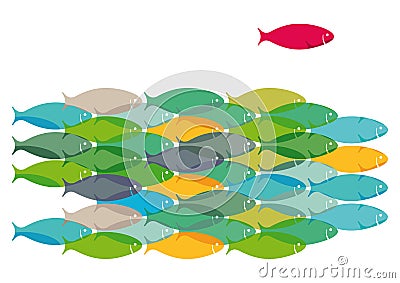 School of Fish Design Vector Illustration