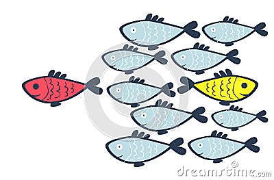 School of fish Vector Illustration