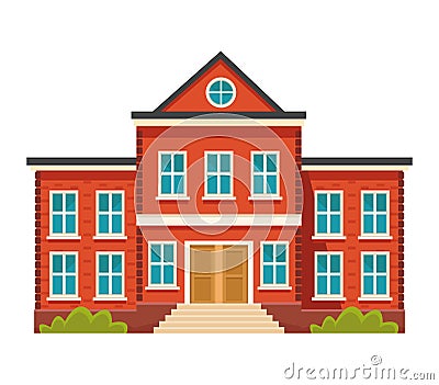 school front facade Vector Illustration