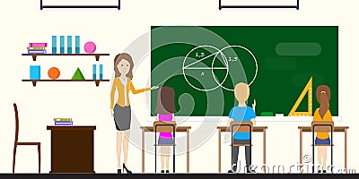 School geometry interior. Vector Illustration