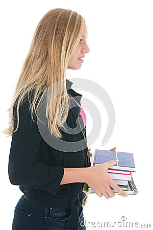 School girl with books Stock Photo