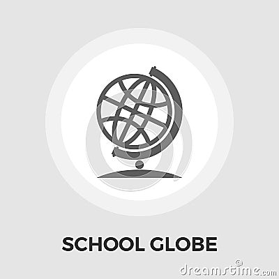 School globe flat icon Vector Illustration