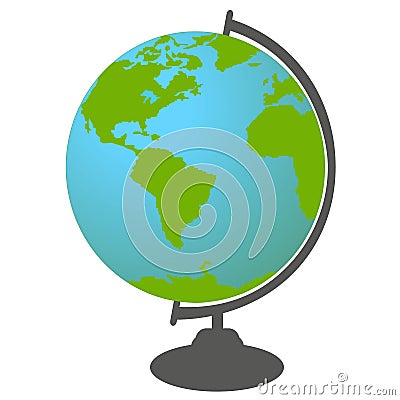 School Globe - model of Earth. Vector Illustration