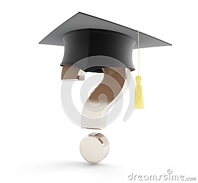 School graduation under a question mark Stock Photo
