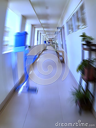 school hallways during the pandemic look deserted Stock Photo