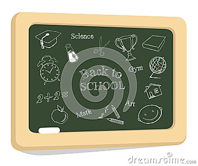 School icons on chalkboard Vector Illustration