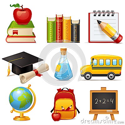 School icons Vector Illustration