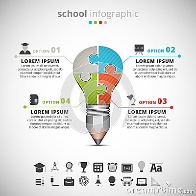 School Infographic Vector Illustration