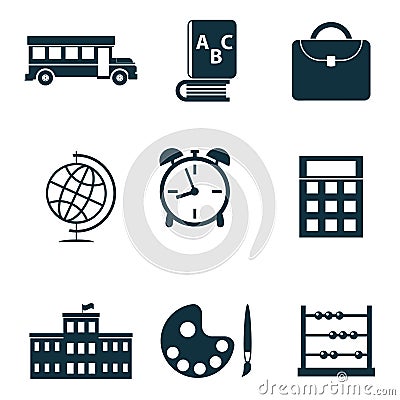 School isolated icons Vector Illustration