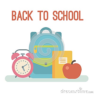 School items flat illustration Vector Illustration