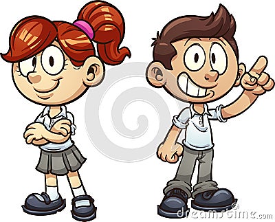 School kids Vector Illustration