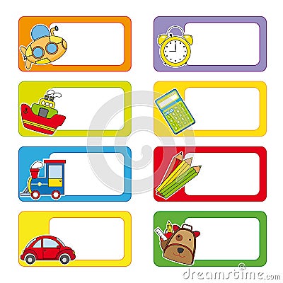 School labels Vector Illustration