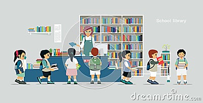 School library Vector Illustration