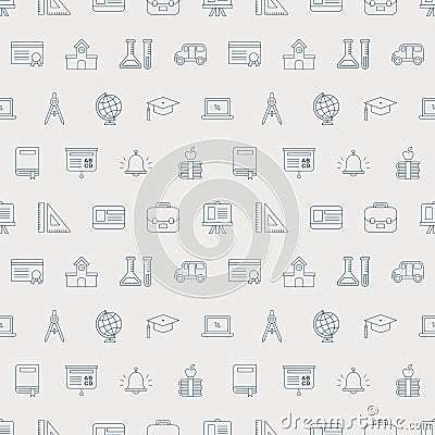 School line icon pattern set Vector Illustration