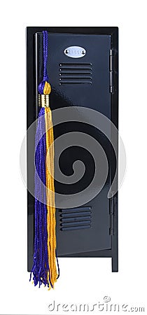 School Locker with Graduation Tassle Stock Photo