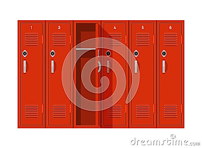 School locker vector door highschool metal gymnasium. Gym lockers box background Vector Illustration