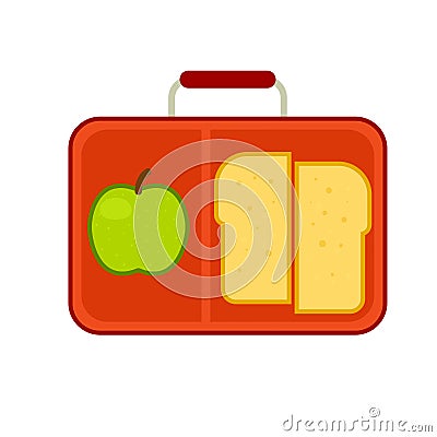 School Lunch Box Vector Illustration