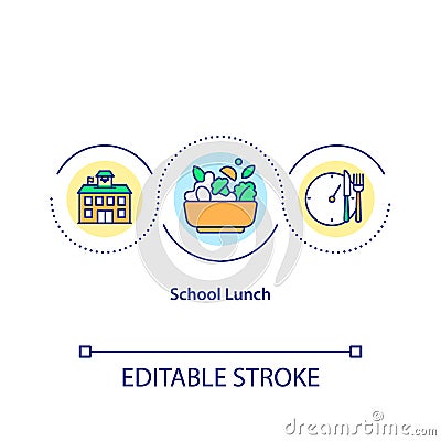 School lunch concept icon Vector Illustration