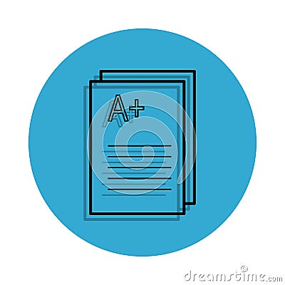school marks icon. Element of school for mobile concept and web apps icon. Thin line icon with shadow in badge for website design Stock Photo