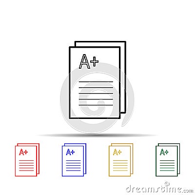 school marks multi color style icon. Simple thin line, outline vector of school icons for ui and ux, website or mobile application Stock Photo