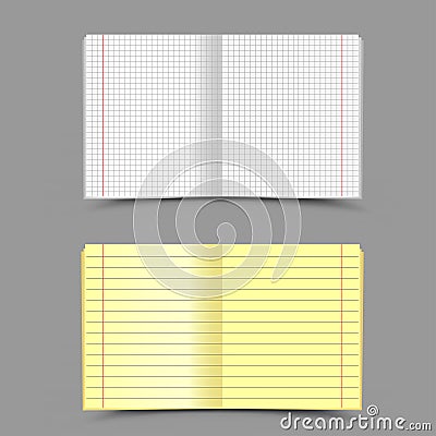 School notebook gray background Vector Illustration