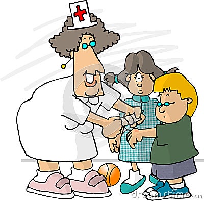School Nurse Cartoon Illustration
