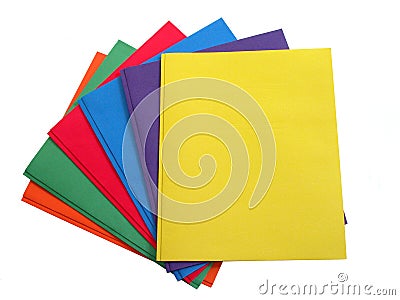 School & Office: Stack of Multi Colored Folders Stock Photo