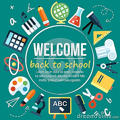 School poster Vector Illustration