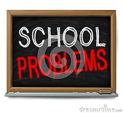 School Problems Cartoon Illustration