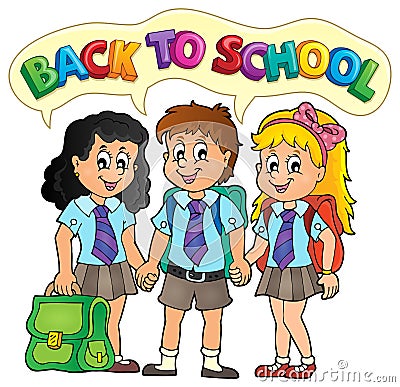 School pupils theme image 5 Vector Illustration