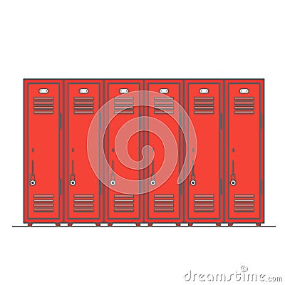 School red locker vector icon. Changing room sign. Vector Illustration