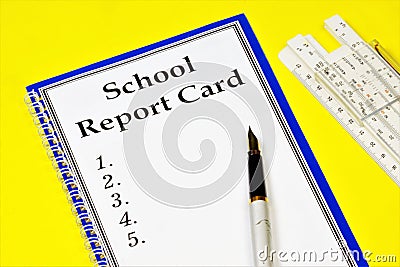 School report card for information. Stock Photo