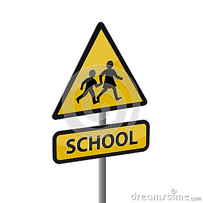 School road sign Stock Photo