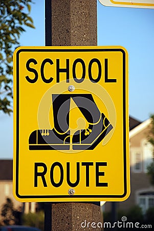 School route road sign Stock Photo